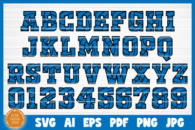 Volleyball Alphabet Font SVG Clipart