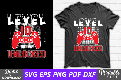 Level 10 Unlocked Funny Gaming Design