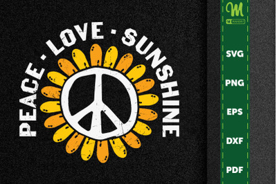 Hippie Peace Love Sunshine Sunflower