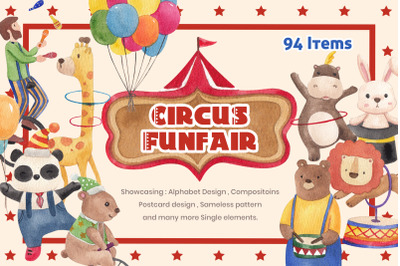 Circus Funfair Watercolor