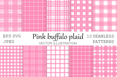 Pink Buffalo plaid pattern. Valentines Day Buffalo plaid SVG