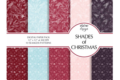 Shades of Christmas Digital Paper Pack