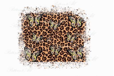 Butterfly Background PNG for Sublimation, Leopard Background, Monarch