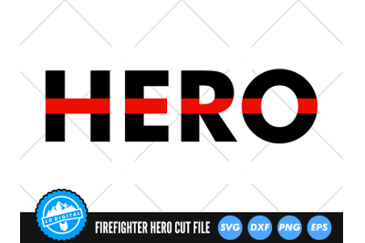 Hero Firefighter Badge SVG | Thin Red Line SVG | Maltese Cross Cut Fil