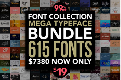 Font Collection Mega Typeface Bundle - Maulana Creative