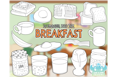 Breakfast Digital Stamps - Lime and Kiwi Designs