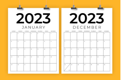 2023 Vertical 8.5 x 11 Inch Calendar