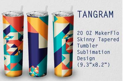 Tumbler Tapered 20 OZ Sublimation Tangram Wrap Design