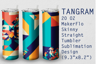 Tumbler Straight 20 OZ Sublimation Tangram Wrap Design