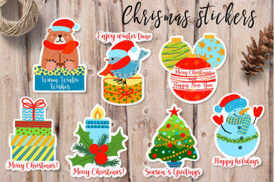 Printable Christmas Stickers Pack. Christmas wishes
