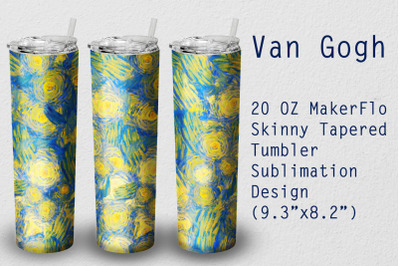 Tumbler Tapered 20 OZ Sublimation Van Gogh Wrap Design