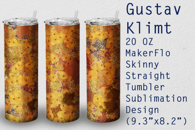 Tumbler Straight 20 OZ Sublimation Gustav Klimt Wrap Design