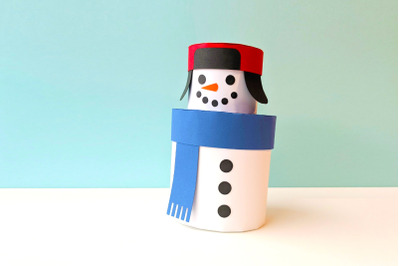 Snowman Stackable Round Gift Box | SVG | PNG | DXF | EPS