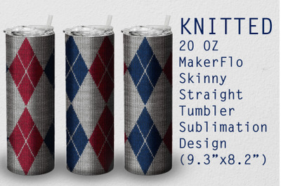 Tumbler Straight 20 OZ Sublimation Knitted Wrap Design