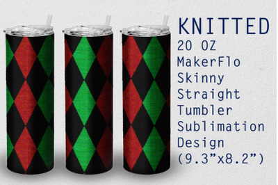 Tumbler Straight 20 OZ Sublimation Knitted Wrap Design