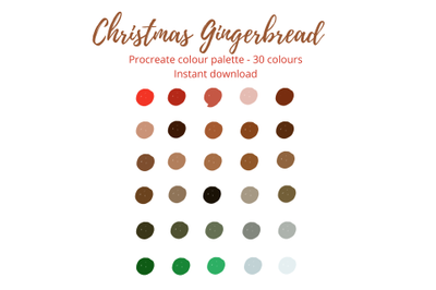 Christmas Gingerbread Procreate Colour Palette