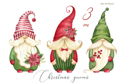 Cute Christmas gnomes,Cute cartoon characters,PNG Clip art.