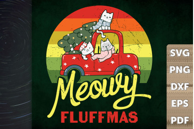 Funny Christmas Catmas Meowy Fluffmas