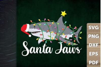 Funny Christmas Design Santa Jaws