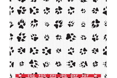 SVG Dogs Footprints, Seamless pattern, digital clipart