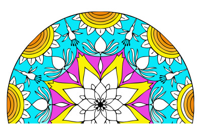 Flowers mandala coloring page