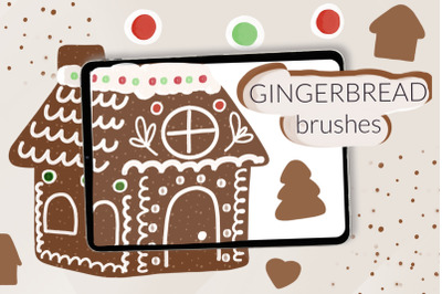 Gingerbread stamps brushes for Procreate