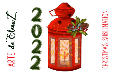 Christmas winter lantern sublimation designs