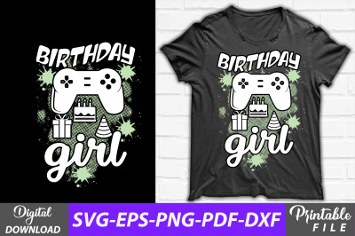 Birthday Girl Video Gaming Tshirt Design