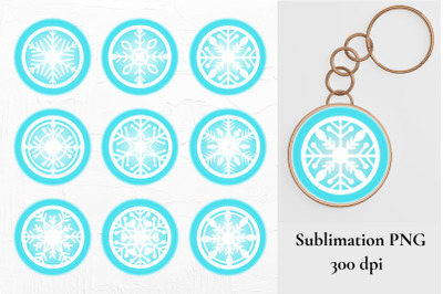 Keychain Sublimation. Snowflake Ornament. Bleach Effect.PNG