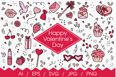 Happy Valentine&#039;s Day  doodle
