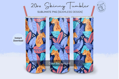 Tropical Forest, Leopard 20oz Tumbler Sublimation