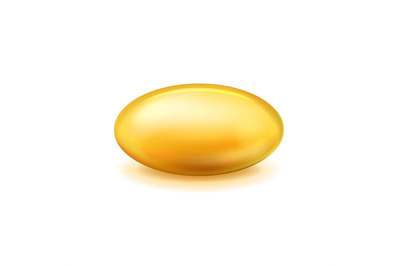 Capsule oil. Realistic pill vitamin omega 3. Organic fish fatty acid.