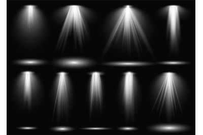 Light. Spotlight stage beam, projection studio beams of light. Theater