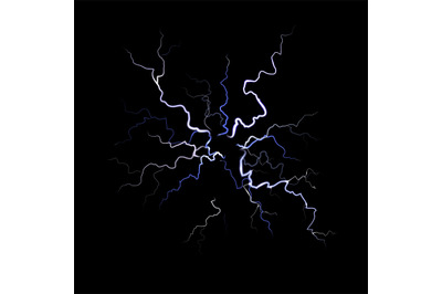 Lightning. Thunder flash electricity spark blow light, thunderstorm on