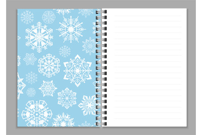 Open notebook realistic. Copybook or sketchbook, notepad or copybook w