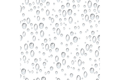 Raindrops fogged glass window. Water drop seamless pattern. Fresh rain