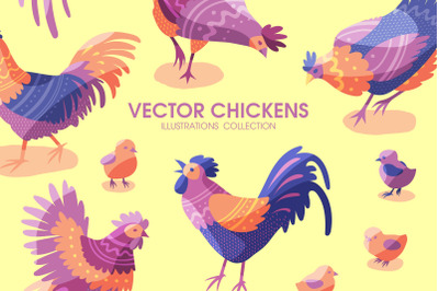 VECTOR CHICKENS collection