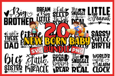 New Born Baby SVG Bundle, Funny Baby svg, Cute Baby Sayings svg