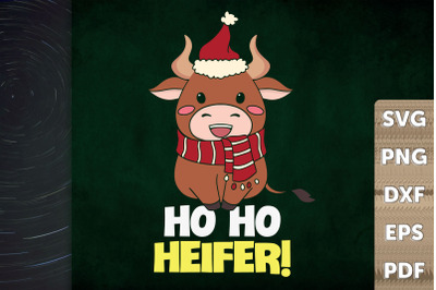 Christmas Cute Cow Design Ho Ho Heifer