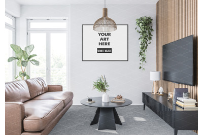 Interior scene artwork background frame mockup