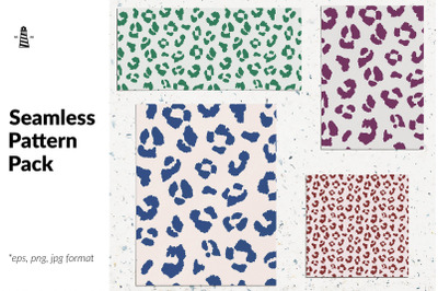 Leopard spots seamless patterns