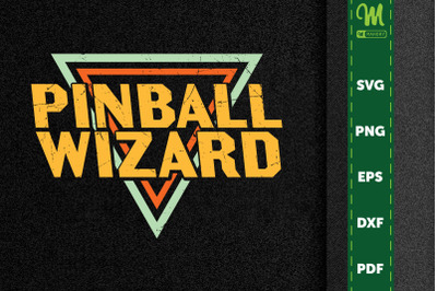 Vintage Retro Design Pinball Wizard Game