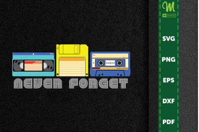 Never Forget Floppy Disc Cassette Gift