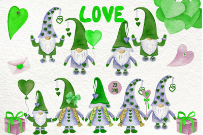 I love you. Romantic Gnomes clipart