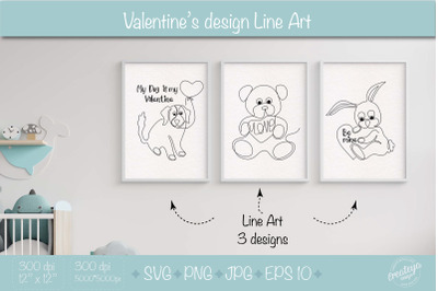 Line Art Valentine SVG, Line art toy, Line Art SVG