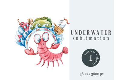 Watercolor cute nautical sublimation / clipart- 1 png file