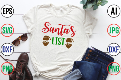 Santas List SVG