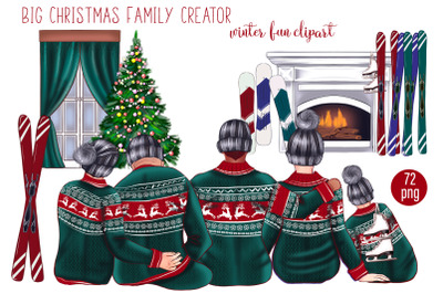 Big Christmas Family clipart Creator