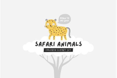 Safari Animals Children clipart set