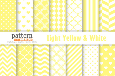 Light Yellow&nbsp;&amp; White Digital Paper - U12F
